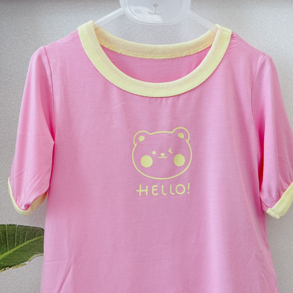 Bộ lửng cho bé vải modal A133 Áo Lá Homewear, bộ hè cho bé trai gái sợi sồi siêu mướt mát