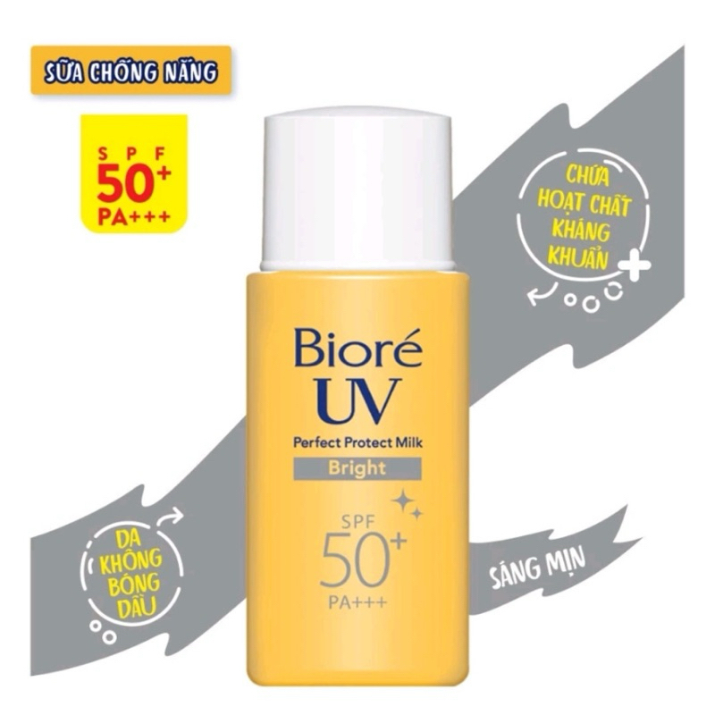 Sữa Chống Nắng Mát Lạnh , Dưỡng Âm, Dưỡng Trắng Bioré UV Perfect Protect Milk SPF50 PA+++ 25ml