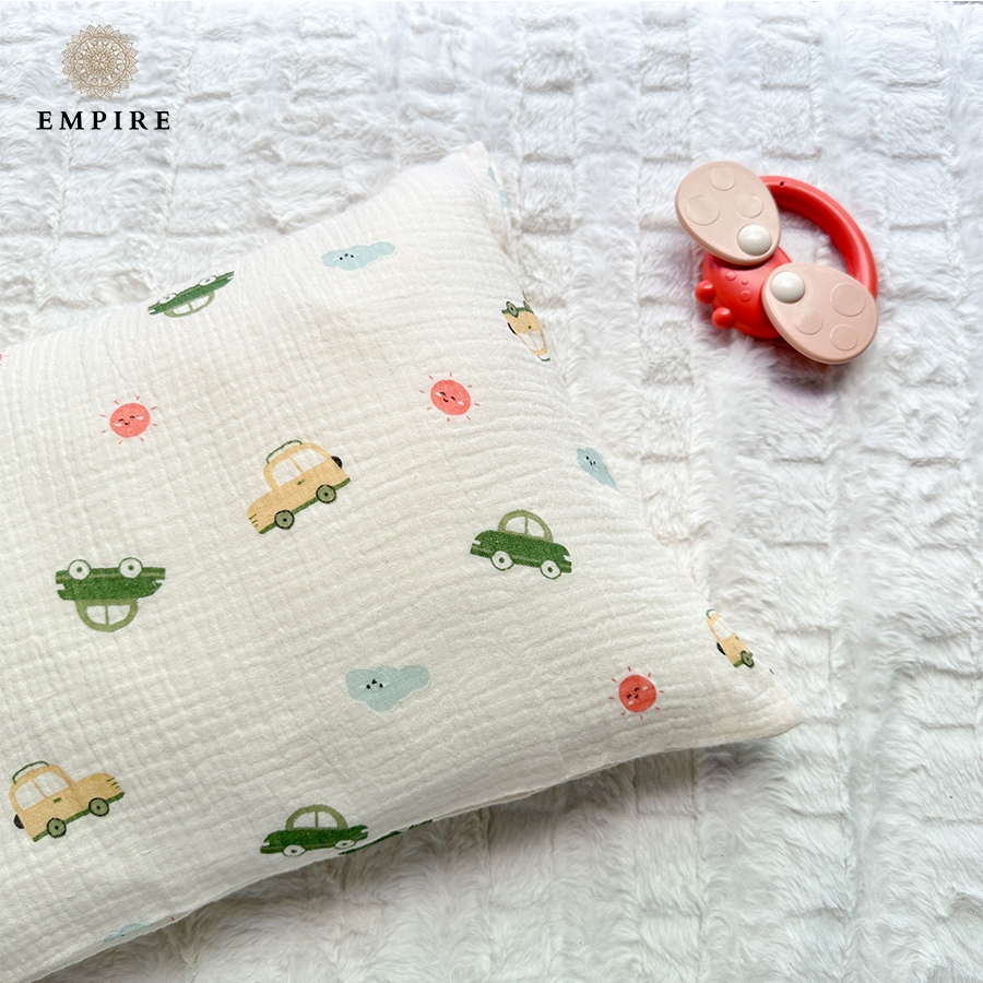 Vỏ gối nằm mềm êm EMPIRE chất vải xô muslin mềm mịn cho bé có khóa kéo giúp bé ngủ ngon - EMPIRE | Bedding & Decor