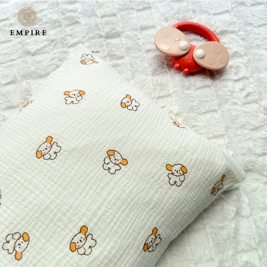 Vỏ gối nằm mềm êm EMPIRE chất vải xô muslin mềm mịn cho bé có khóa kéo giúp bé ngủ ngon - EMPIRE | Bedding & Decor