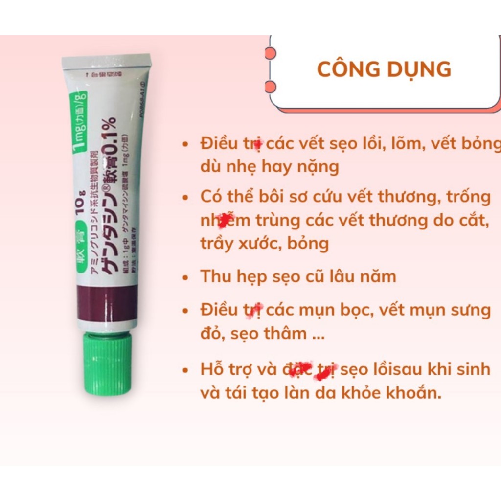 Ảnh Kem Sẹo Gentacin Nội Địa Nhật 10g 2