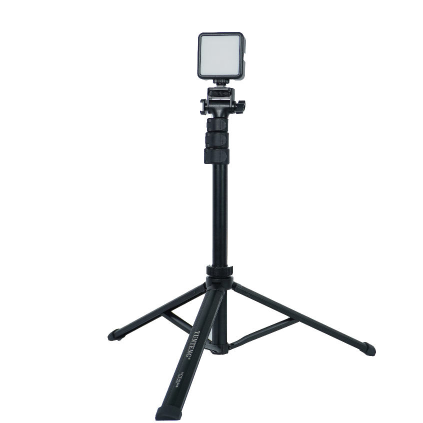 Combo Gậy VCT 91666 và Đèn RGB - Gậy chụp ảnh tích hợp 3 chân tripod kèm remote từ xa
