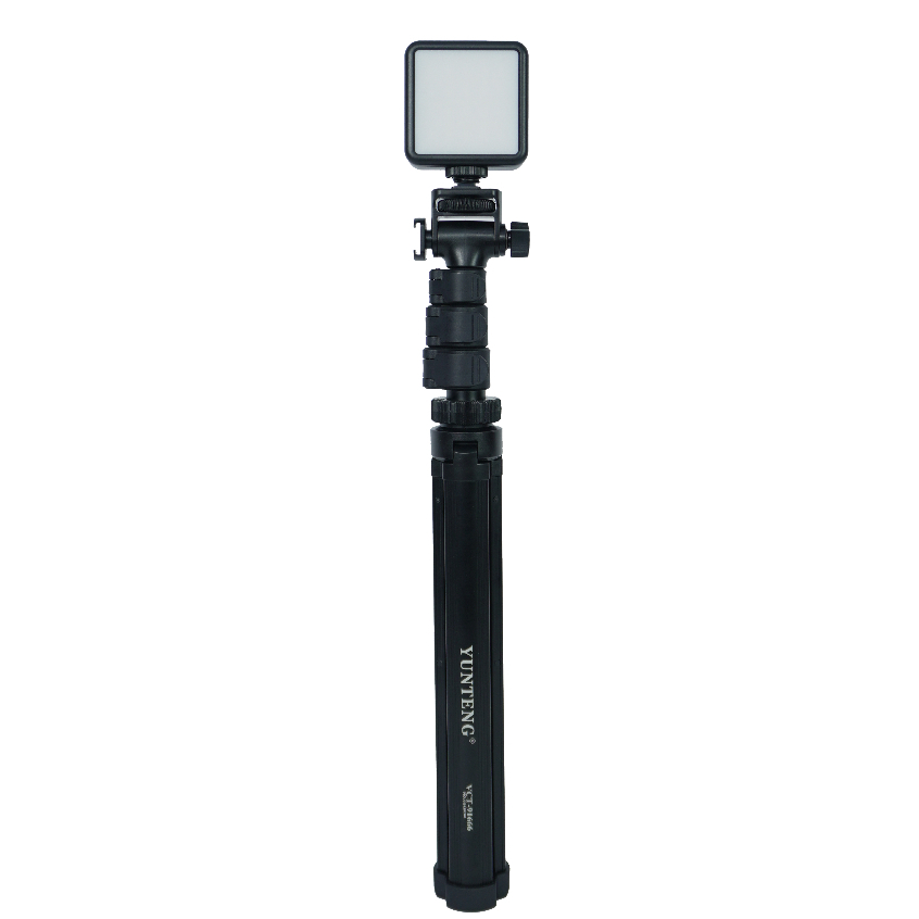 Combo Gậy VCT 91666 và Đèn RGB - Gậy chụp ảnh tích hợp 3 chân tripod kèm remote từ xa