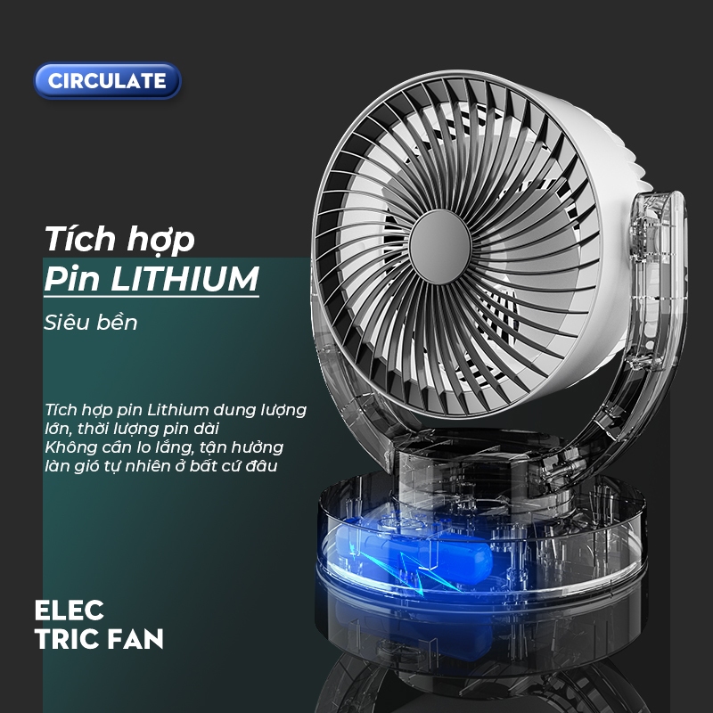 Quạt tích điện để bàn,Quạt tích điện cao cấp NKC8, Cách quạt xoắn ốc – Động cơ mạnh mẽ