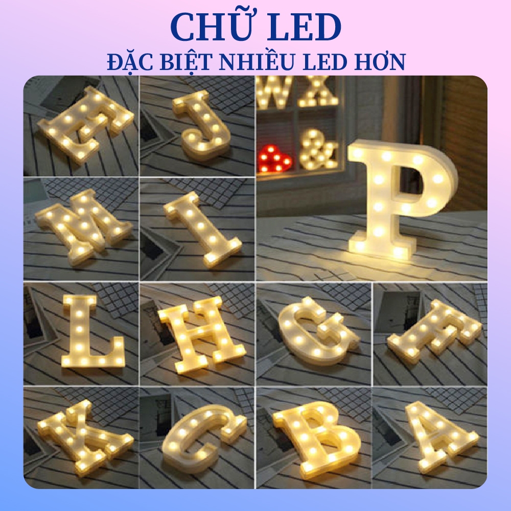 Chữ Cái Đèn Led, Chữ Led Cao 22CM Trang Trí Có Từ Chữ A-Z Decor Trang ...