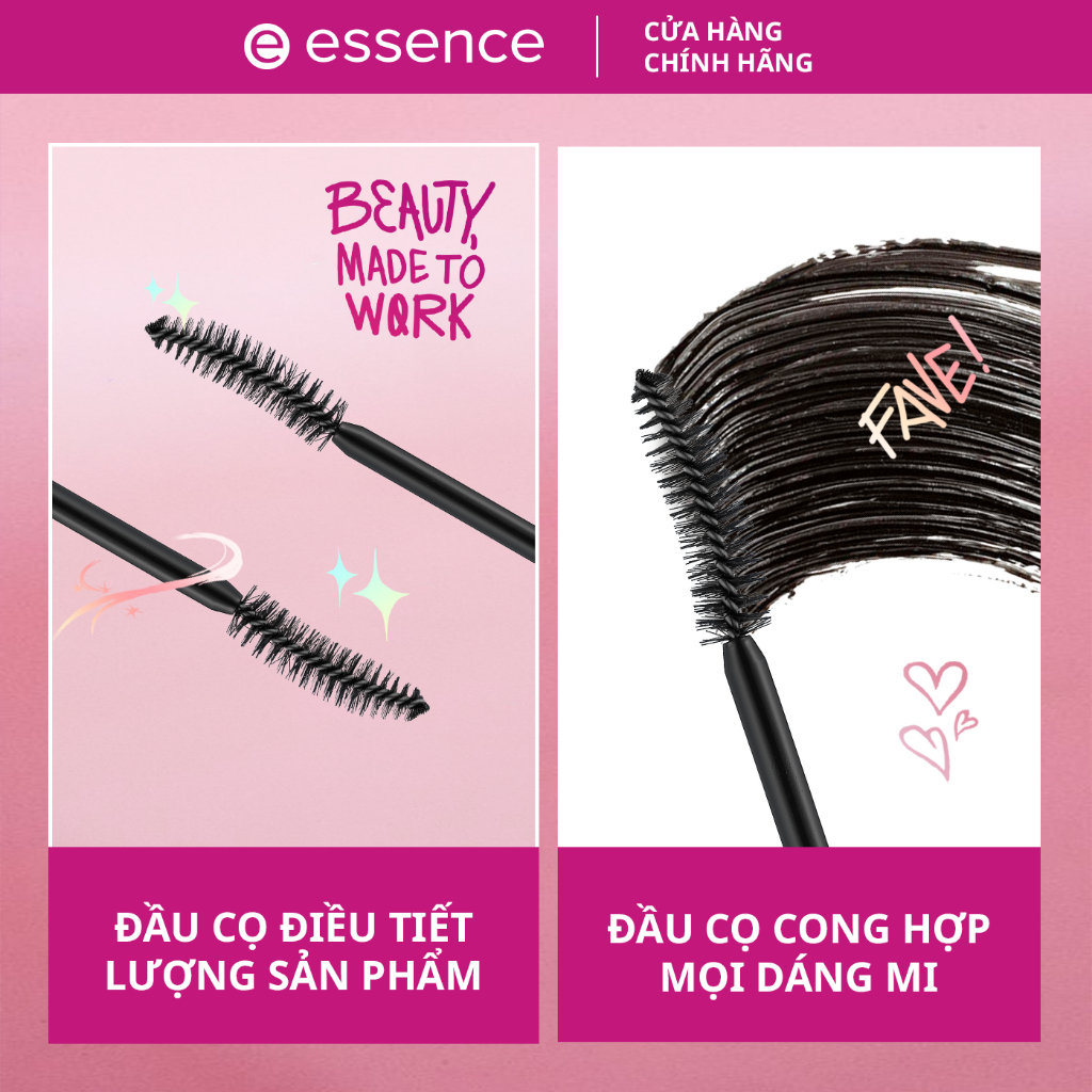 Chuốt mi Mascara Essence Lash Goals Volume Curl chống nước hiệu quả làm dài và làm dày mi 7,5ml