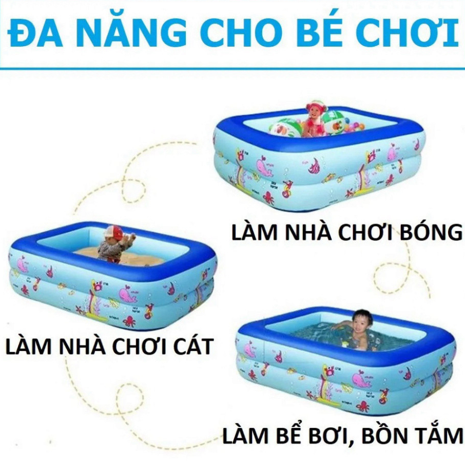 Bể Bơi Cho Bé - Phao Bơi Cỡ Lớn Đủ Kích Thước 3 Tầng Có Đế Chống Trơn Trượt Chất Liệu Dày Cao Cấp