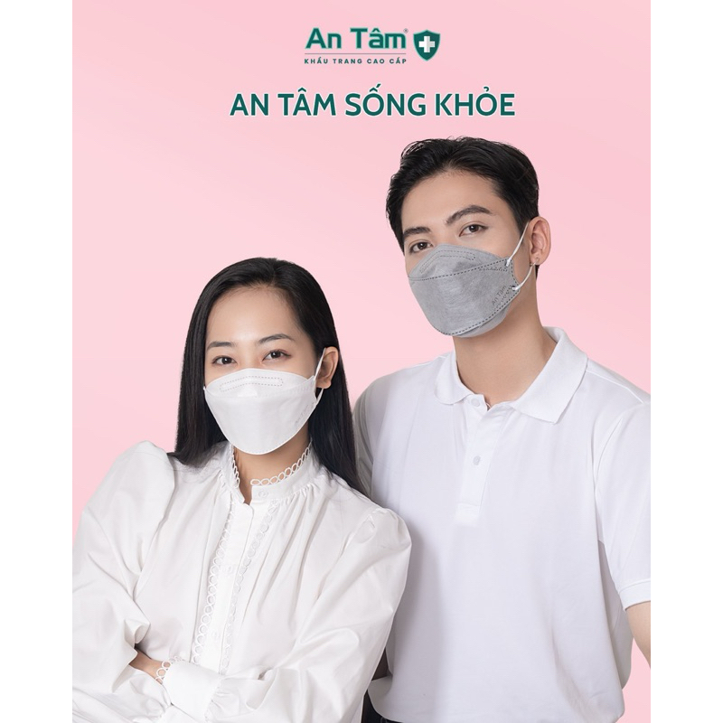 LIVE - Set 300 cái Khẩu Trang y tế 4D KF94 chính hãng An Tâm 4 lớp chống mờ kính không lem son môi