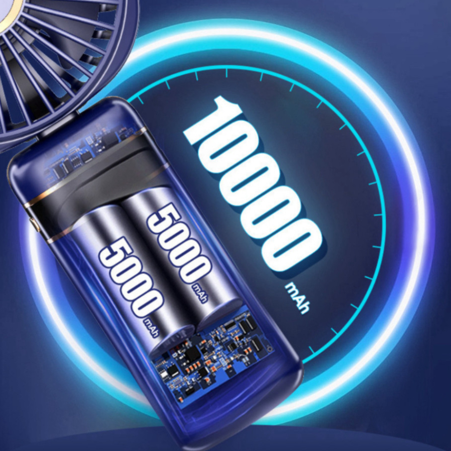 Quạt cầm tay mini tích điện dung lượng pin 10.000 mAh quạt mini 5 tốc độ gió linh hoạt - K209