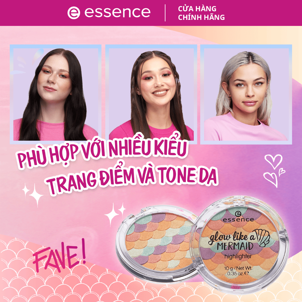 Phấn bắt sáng Essence Glow Like A Mermaid Highlighter cho lớp makeup sáng tone da 10g