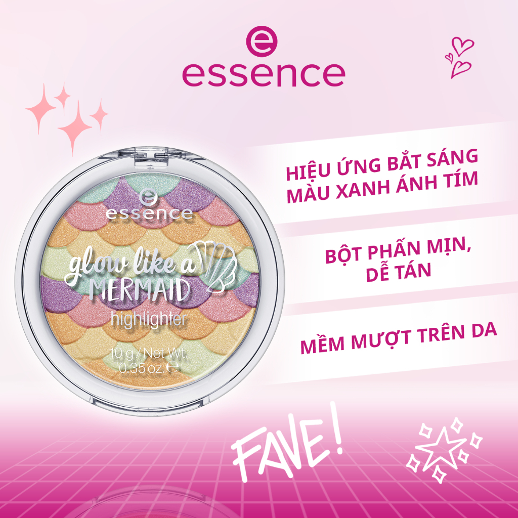 Phấn bắt sáng Essence Glow Like A Mermaid Highlighter cho lớp makeup sáng tone da 10g