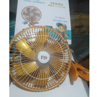 Quạt kẹp trên ô tô, xe hơi, xe tải, quạt kẹp vàng 6 cánh điện 12v và 24v.