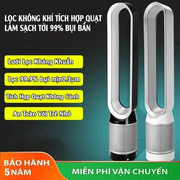 Quạt không cánh PVL, máy lọc không khí 2 in 1 thế hệ mới, Bộ lọc HEPA khử khuẩn ion âm điều khiển từ xa - BH 2 Năm