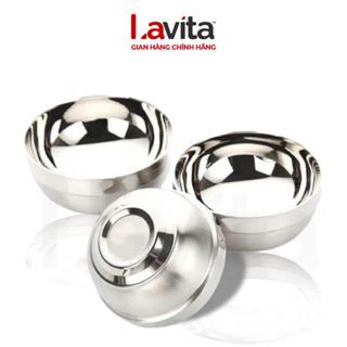 Combo 10 Tô Chén Inox Cao Cấp Delio Có 2 Lớp Cách Nhiệt Chống Nóng Kiểu Dáng Hàn Quốc