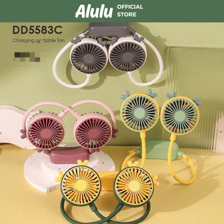 Quạt Đeo Cổ Cute Xoay 360 Độ , Quạt Mini, Tích Điện, Sạc Nhanh, Usb, Hai Chế Đ'ộ Làm Mát Tai Gấu