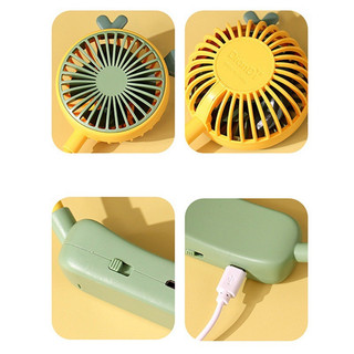 Quạt Đeo Cổ Cute Xoay 360 Độ , Quạt Mini, Tích Điện, Sạc Nhanh, Usb, Hai Chế Đ'ộ Làm Mát Tai Gấu