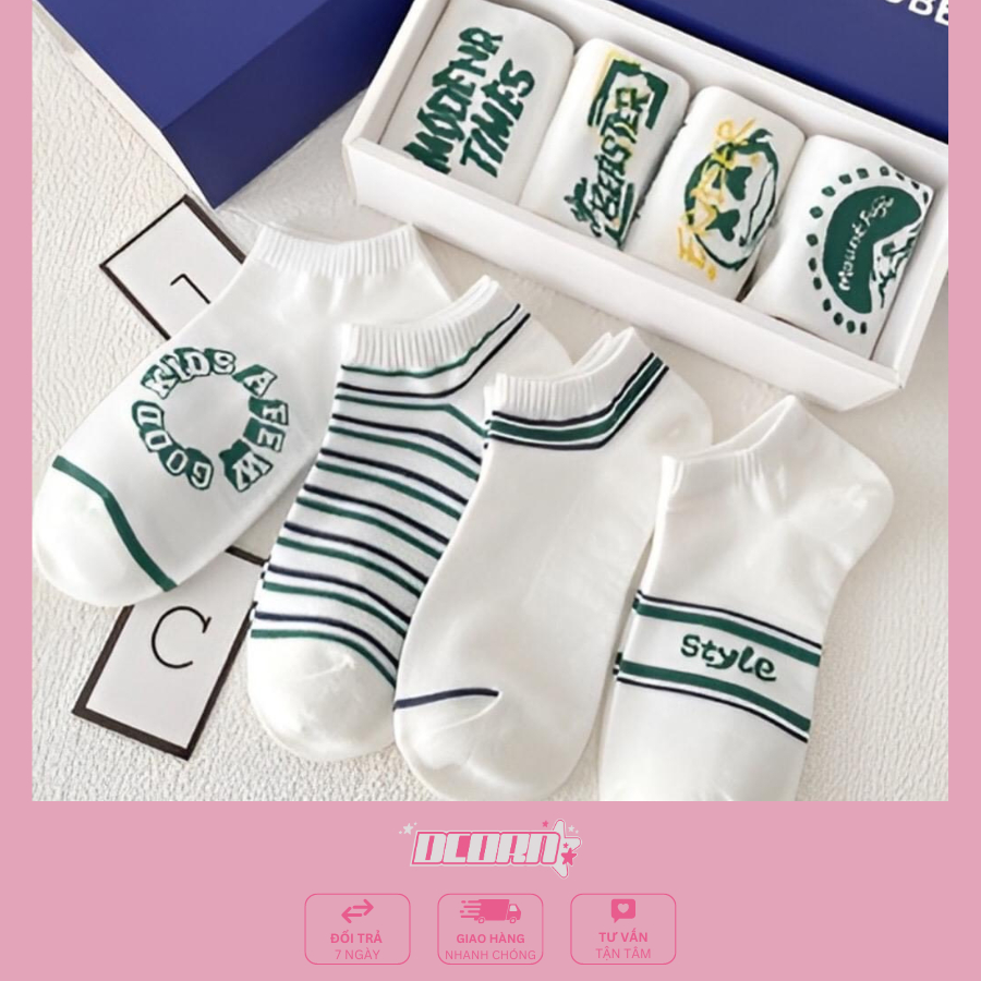 Vớ Cotton Cổ Thấp Phối Ren Thoáng Khí Phong Cách Nhật Bản Dễ Thương Cho Nữ
