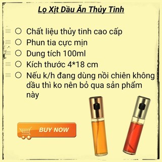 Bình Xịt Dầu Ăn SHODWE Thủy Tinh Cao Cấp Dung Tích 100ml, Dạng Phun Sương, Chai Xịt Dầu Nấu Ăn, Làm Bánh 38589