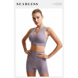 [B02]Bộ quần áo tập gym yoga nữ - cổ chữ U, ngắn tay quần short tôn dáng nâng mông thon gọn