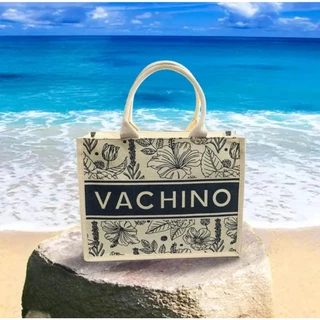 [ có khoá kéo] Túi xách cói tote đi biển, du lịch, đi làm công sở họa tiết hoa(36*26*10cm)chống thấm nước