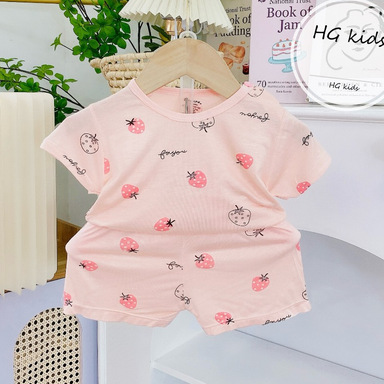 Bộ quần áo cộc tay NHIỀU MÀU thun lạnh họa tiết thú đáng yêu cho bé trai bé gái 4-14kg mesocshop