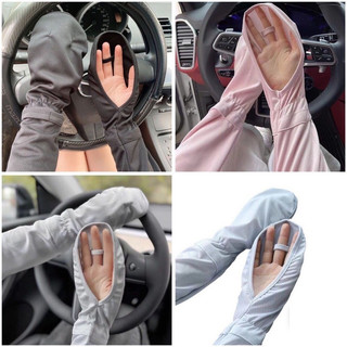 Găng tay vải lụa lạnh chống nắng thiết kế che bàn tay dáng rộng mát mẻ thời trang cho nữ 🌸free ship🌸