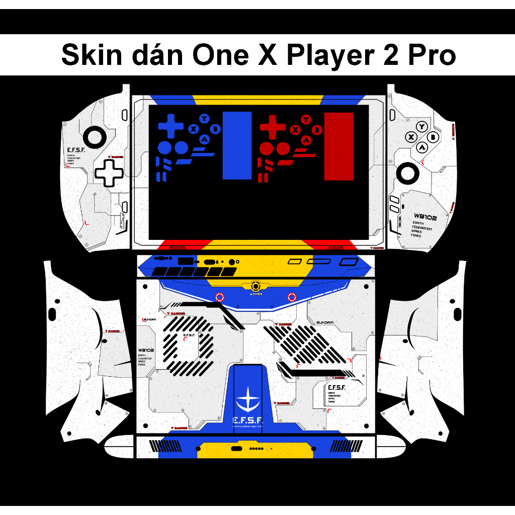 Skin dán One X Player 2 Pro mẫu Gundam (có custom theo ý thích, đã cắt sẵn chi tiết) | OneXPlayer