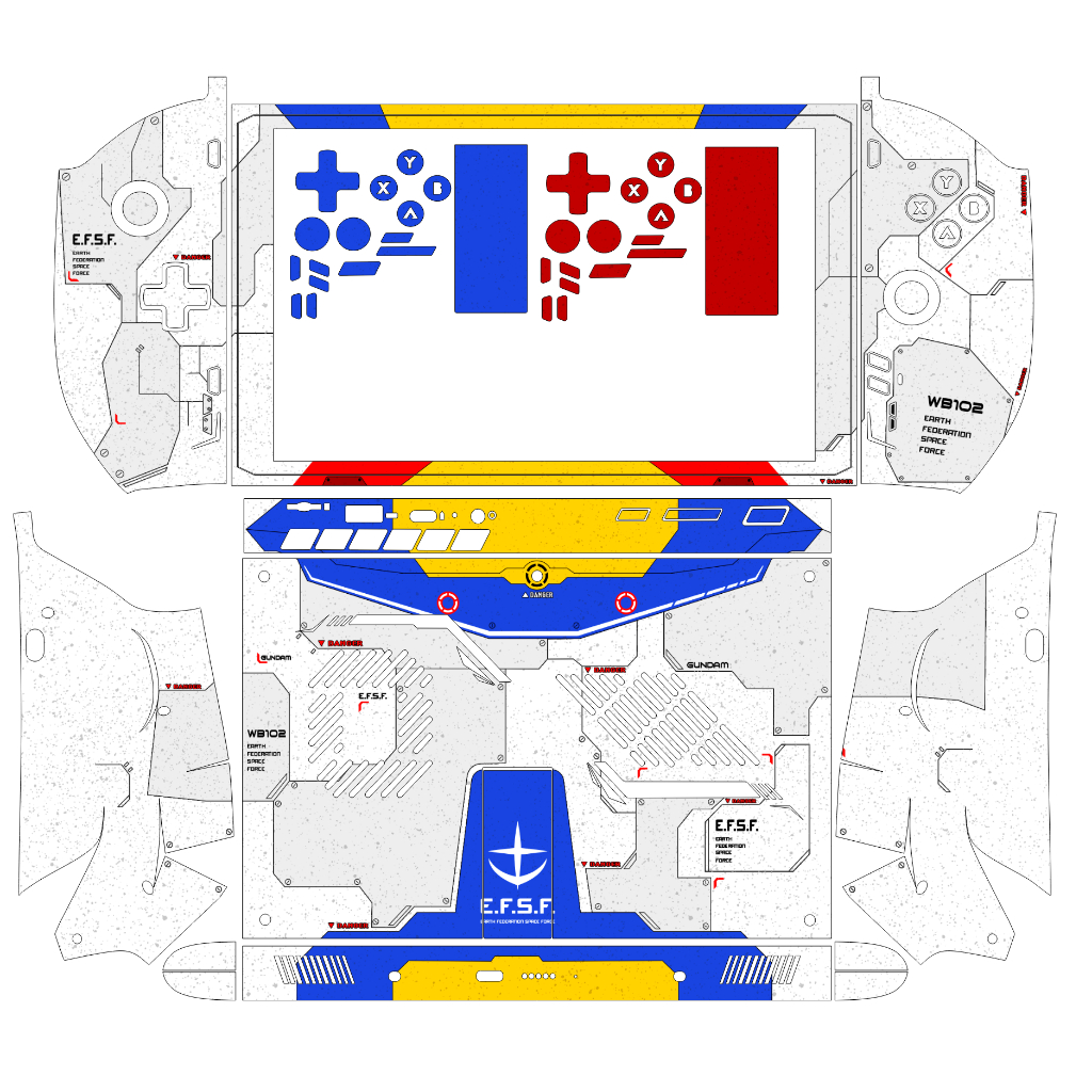 Skin dán One X Player 2 Pro mẫu Gundam (có custom theo ý thích, đã cắt sẵn chi tiết) | OneXPlayer
