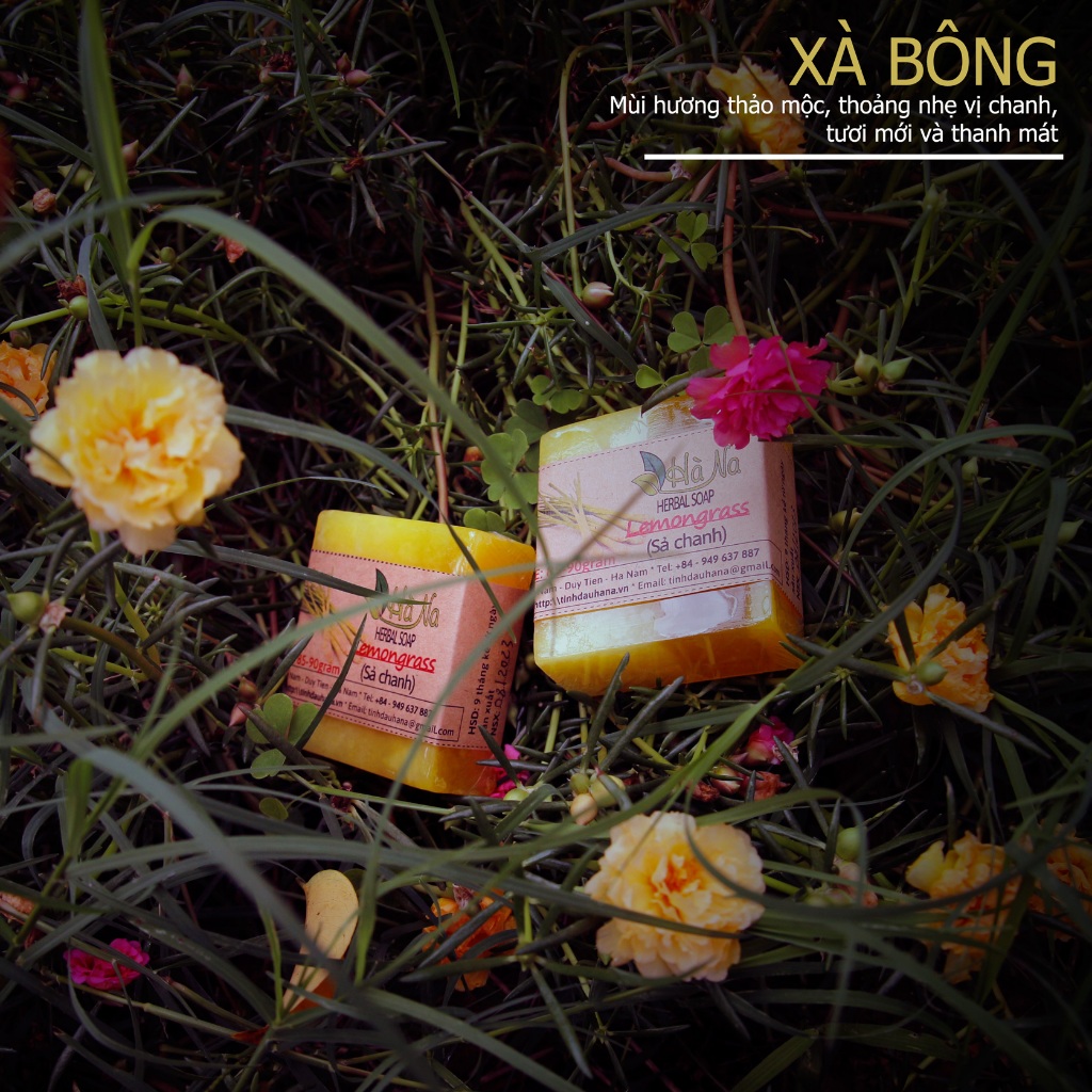 Xà Bông Thảo Dược Sả Chanh - Thư giãn, sạch da, mềm  và ẩm da - Tinh Dầu Hà Na