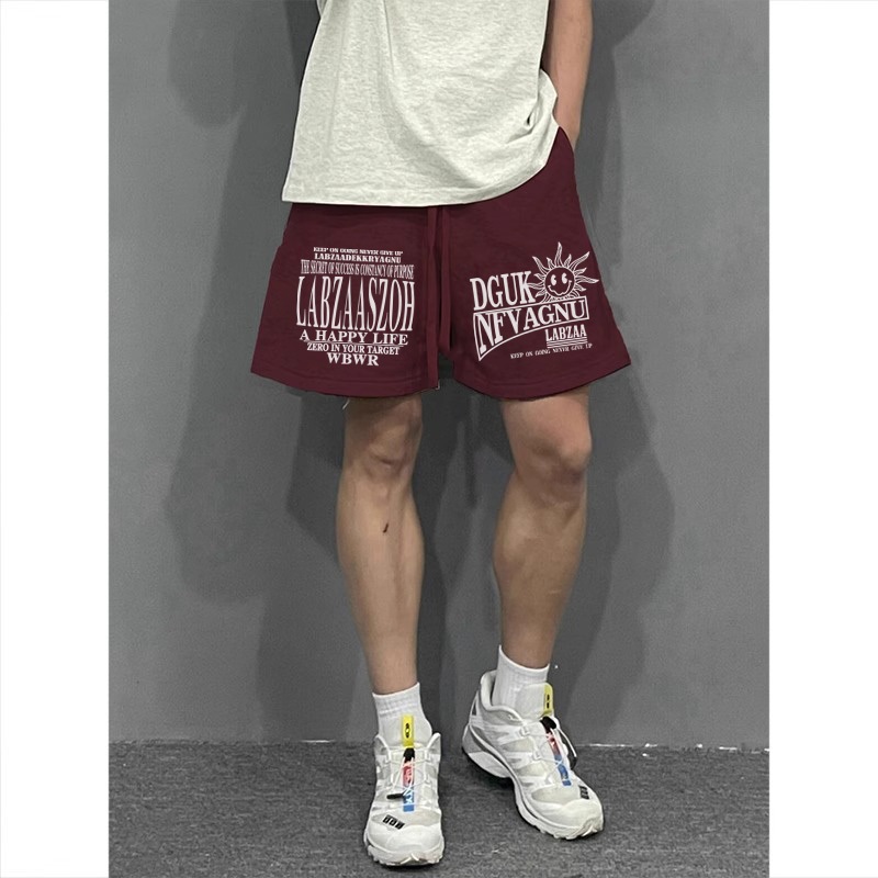 Quần Nỉ Ngố Nam Họa Tiết Chữ DGUK Mặt Trời Jayzey Short Thun Đùi Dày Dặn Có Túi Kết Hợp Dây Rút