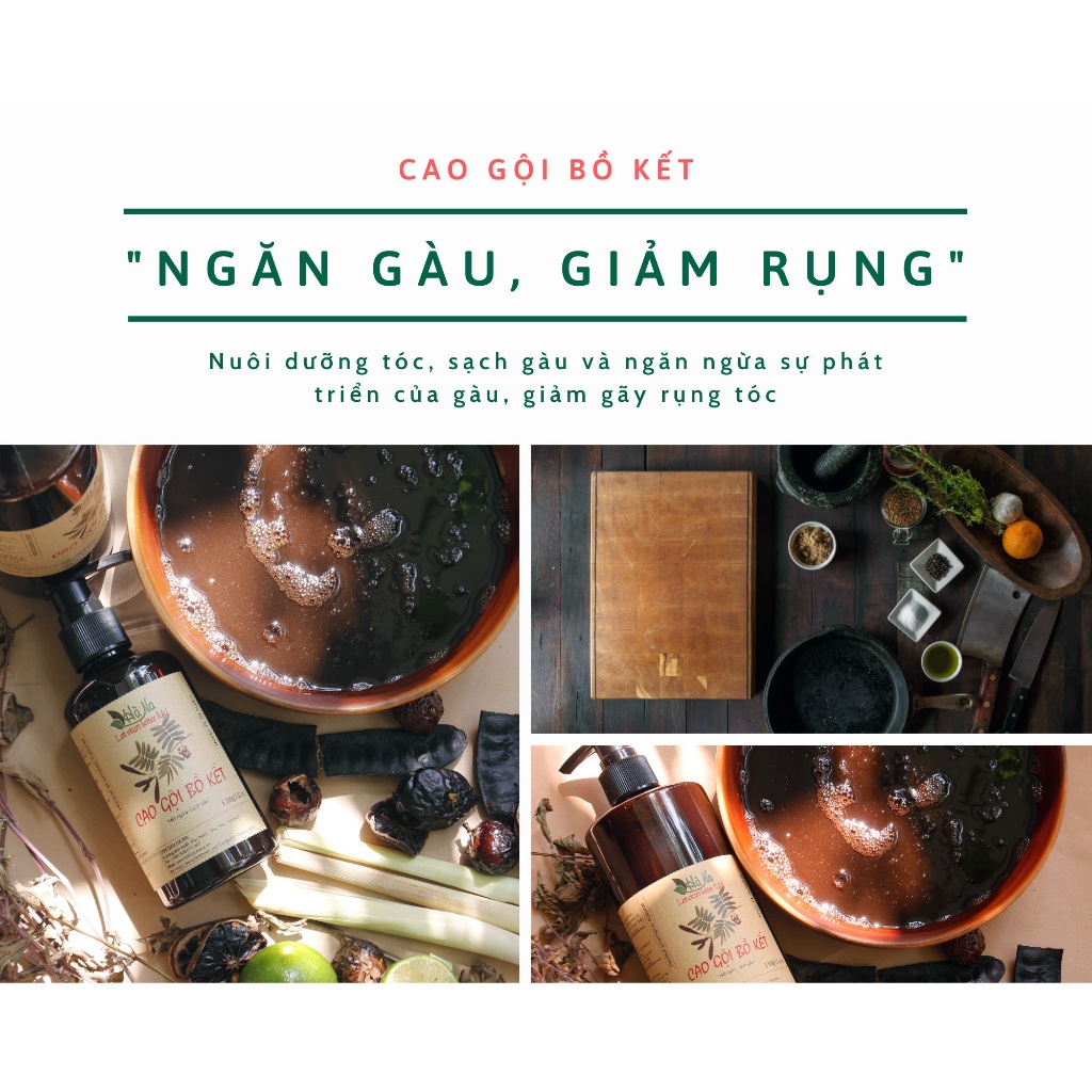 Cao gội bồ kết - nuôi dưỡng tóc, sạch gàu và ngăn ngừa sự phát triển của gàu, giảm gãy rụng tóc
