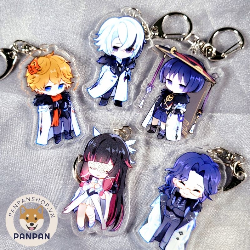 Móc khóa Anime Genshin Impact Fatui chibi (6CM) Arlecchino, Pantalone ...