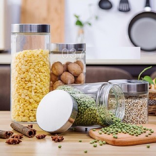 Hũ Thủy Tinh Tròn Xoáy Nắp Bạc Inox Siêu Kín