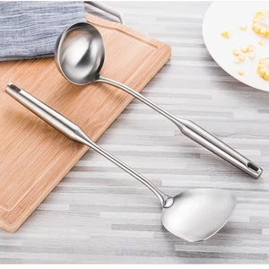 Xẻng, muôi, Sạn Chiên, xào Thức Ăn inox 304 tay cầm dài 38cm Siêu Chắc