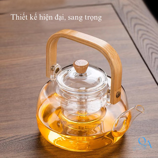 Ấm Thủy Tinh Chịu Nhiệt Đun Trực Tiếp Trên Bếp Gas - Bếp Hồng Ngoại 900ml | ẤM THỦY TINH CHỊU NHIỆT