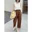 Quần baggy linen cạp cao phối cúc lệch 4 màu A2044