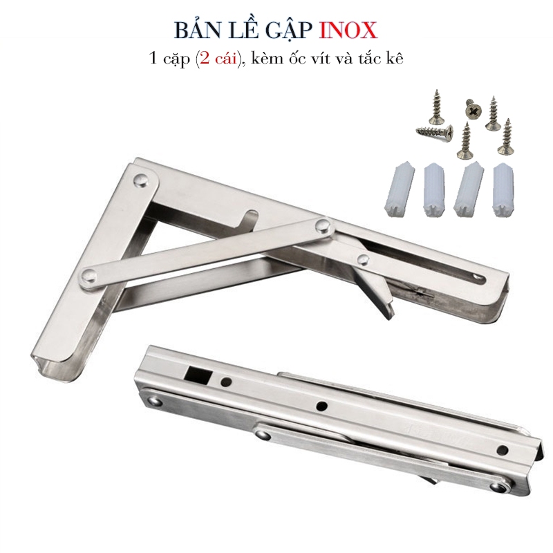 [Inox - 1 cặp (2 cái)] Bản Lề Gập, Giá Ke Đỡ Bàn Kệ Gấp Gọn Gắn Tường ...
