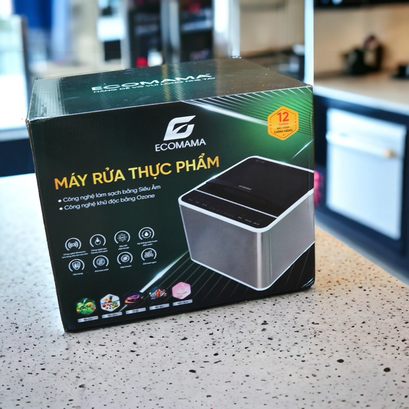 Máy Rửa Thực Phẩm EC-11S ECOMAMA Công Nghệ Siêu Âm, Ozone, UV và Tuần hoàn nước Tác Dụng Khử Độc, Tiệt Trùng