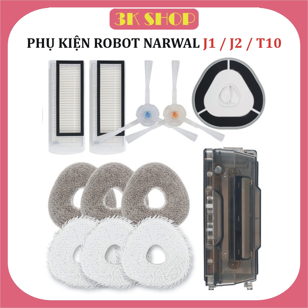 NUZAMAS Pièces de rechange pour aspirateur robot Narwal T10 J1 J2 Gris