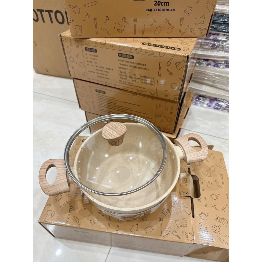 NỒI NHẬT VÂN ĐÁ CHỐNG DÍNH ❌ SIZE 20CM dày dặn cực đẹp