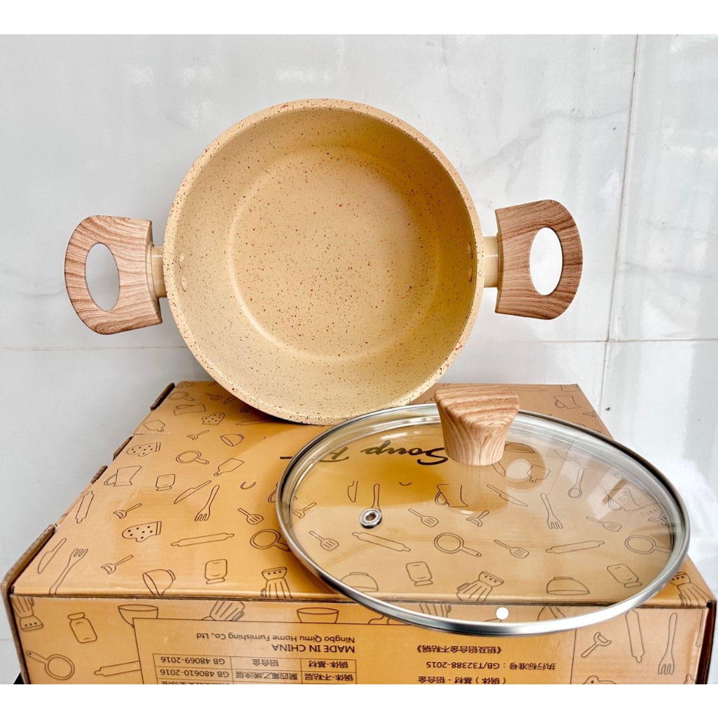 NỒI NHẬT VÂN ĐÁ CHỐNG DÍNH ❌ SIZE 20CM dày dặn cực đẹp