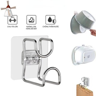 Móc Dán Tường Treo Chậu, Thau , Thớt, Đồ dùng phòng tắm, Nhà bếp - Inox thép không gỉ keo dính siêu chắc