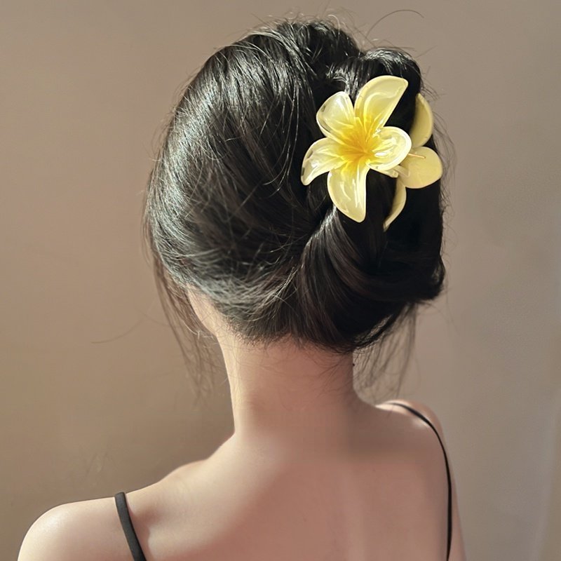 Kẹp tóc hoa sứ hoa ly iLita kẹp càng cua đẹp cho nữ đẹp hottrend nhiều màu sắc phong cách Hawaii, cặp búi tóc cute