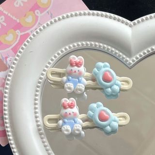 [🔥XƯỞNG SALE SẬP SÀN🔥] Set 2 Kẹp Tóc Mái Hình Gấu Nơ - Thỏ Trái Tim Đánh Yêu Cho Nữ K300