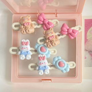 [🔥XƯỞNG SALE SẬP SÀN🔥] Set 2 Kẹp Tóc Mái Hình Gấu Nơ - Thỏ Trái Tim Đánh Yêu Cho Nữ K300