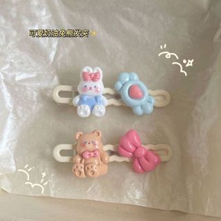 [🔥XƯỞNG SALE SẬP SÀN🔥] Set 2 Kẹp Tóc Mái Hình Gấu Nơ - Thỏ Trái Tim Đánh Yêu Cho Nữ K300