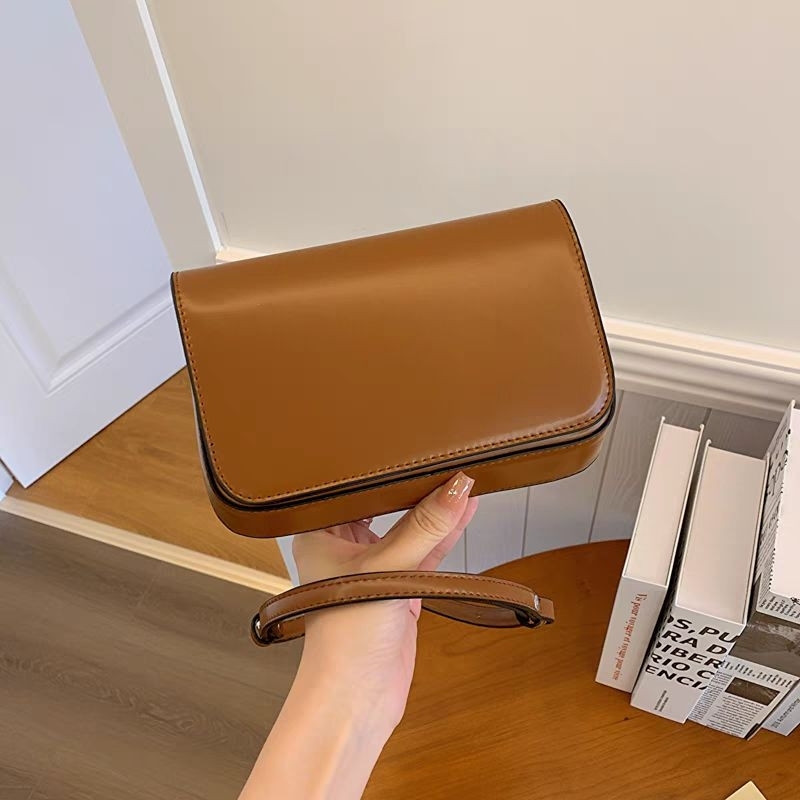 M.H STYLE ORDER Túi vuông màu nâu cao thời trang mới và túi đeo chéo đa năng