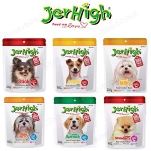Bánh thưởng cho chó JerHigh Stick nhiều hương vị với bịch lớn 400G.