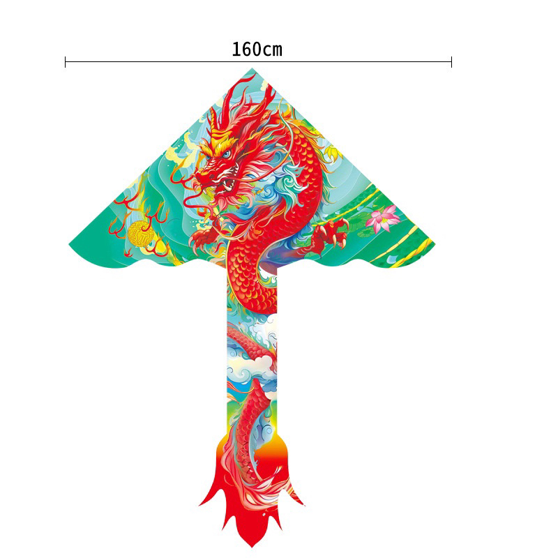 Diều tam giác Rồng lớn 1.6mét x 3.5mét TẶNG DÂY DIỀU mẫu mới 2024 in hiệu ứng 3D dễ bay trong gió D009