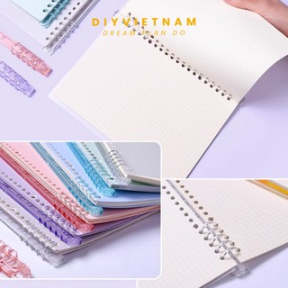 [MUA 5 SẢN PHẨM TẶNG GIẤY MÀU B5]CÒNG RỜI NHỰA CỨNG MÀU THẠCH NHIỀU LỖ A4/B5/A5/A6/A7